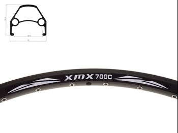 Obręcz 29" x 36H H-21,4 mm XMX Czarna 622x21