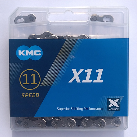 Łańcuch 11rz. KMC X11 Silver/Black 114og. Box