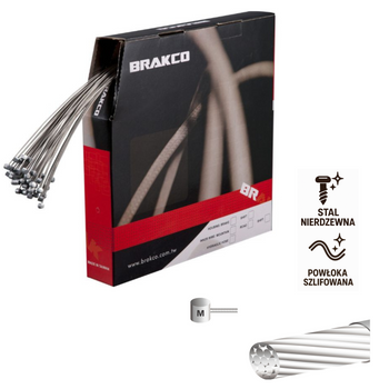 Linka hamulca MTB Brakco 1700 mm Nierdzewna Szlifowana (50 sztuk)