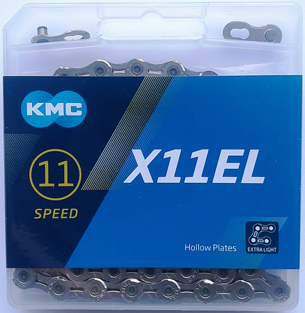 Łańcuch 11rz. KMC X11EL Silver 118og. Box