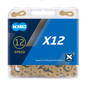 Łańcuch 12rz. KMC X12 Ti-N Gold 126og. Box