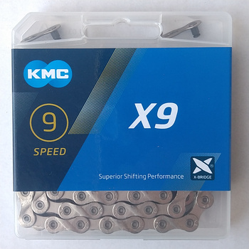 Łańcuch 9rz. KMC X9 Silver 114og. Box