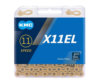 Łańcuch 11rz. KMC X11EL Ti-N Gold  118og. Box