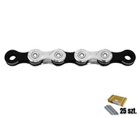 Łańcuch 10rz. KMC X10 Silver/Black 116og. 25 sztuk Folia